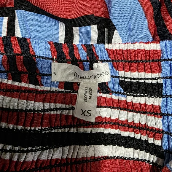 Maurices American Striped Midi Dress Patriotic Americana Summer Size XS - Picture 3 of 9